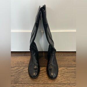 Tory Burch Alaina Black Leather and Suede Boots